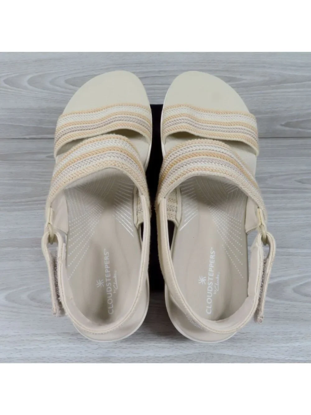 Clarks Arla Stroll Shoes Womens Size 9.5 Beige Combi Strappy Slingback Sandal